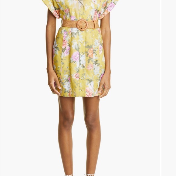 Zimmermann cuffed mini dress in mustard rose (size 3, NWT) - Picture 9 of 9